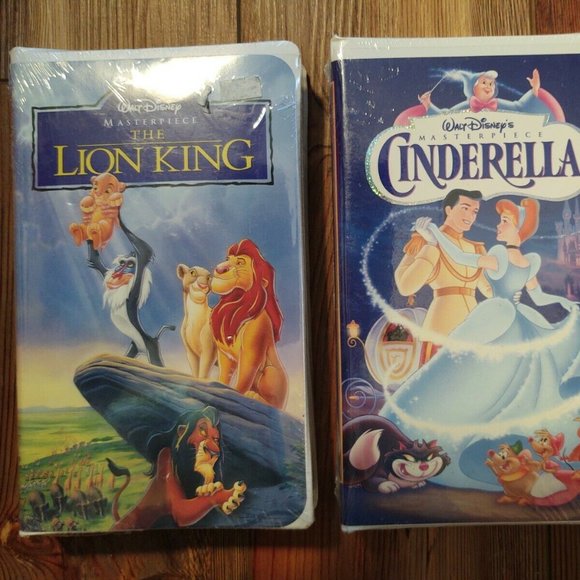 2 Disney VHS Movies CINDERELLA & LION KING - New/Sealed - Picture 1 of 2